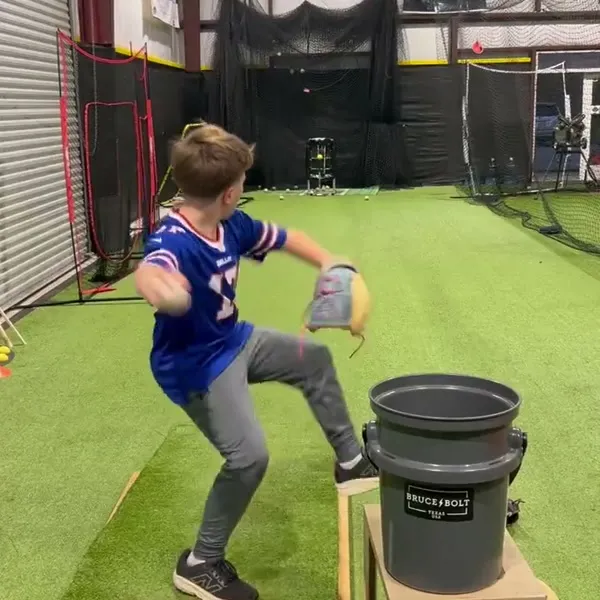 Youth athlete working on pitching from the mound