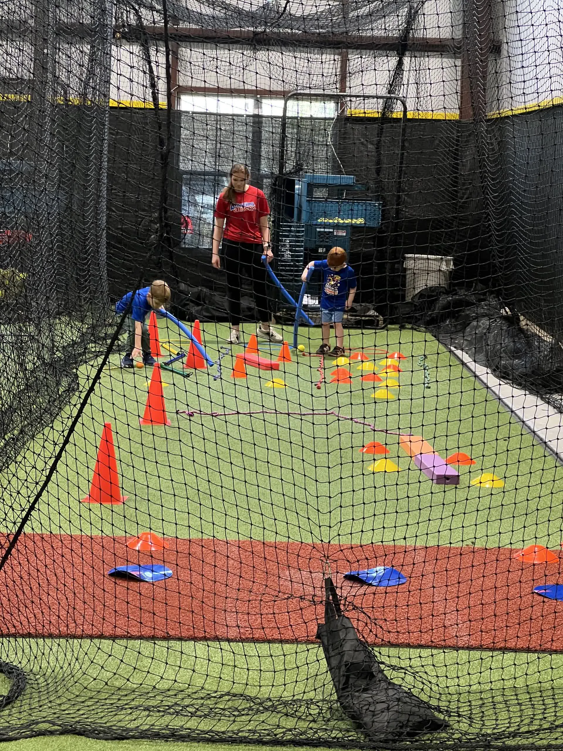 Kids doing soccer drills at Taylor'd Athletics
